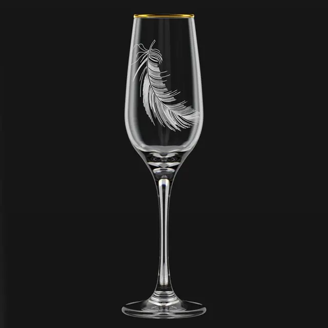 Набор бокалов стекл. Перо 210мл 6шт 1717-ГЗ6