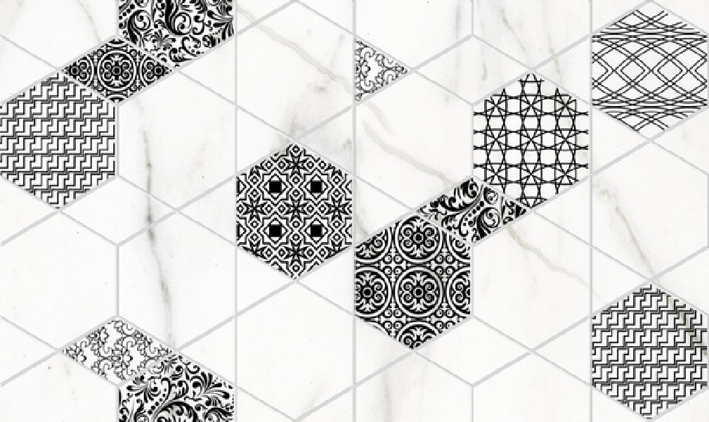 Декор Каррарский мрамор гексагон 1645-0112 25х45см