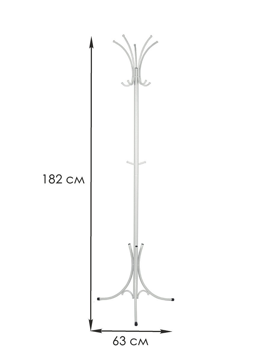 Вешалка-стойка металл.КОРОНА 3 белая ВНП 17 Б