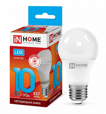 ЛАМПА ASD/inHome VC ЛОН А60 Е27 10W (900lm) 4000К 4К (БЕЗ ПУЛЬСАЦИИ) (211)- купить в АПлайн