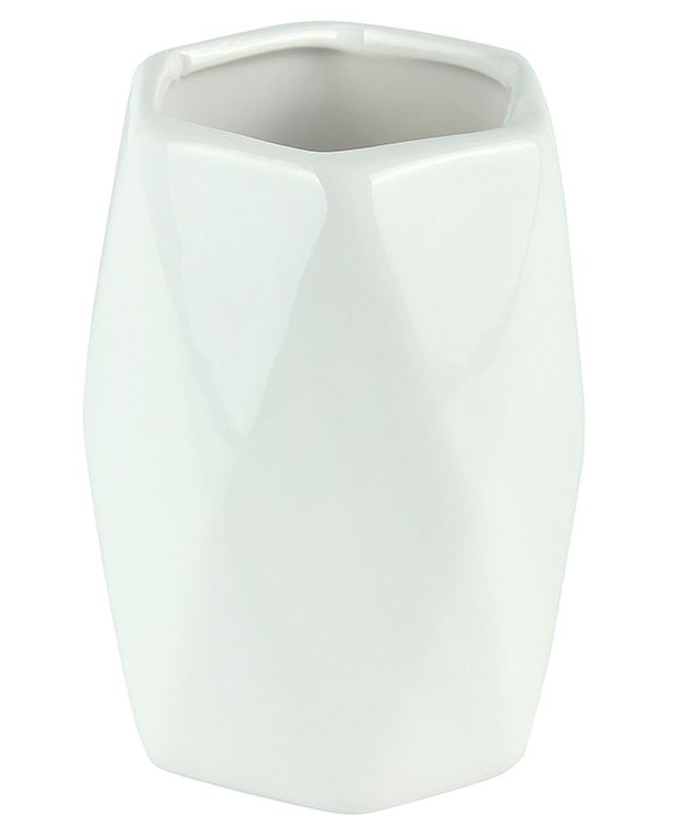 Стакан для зубных щеток "Техно" белый, керамика