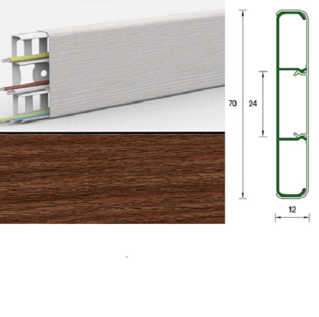 Наличник "Деконика" с кабель-каналом 70мм 2,2м, 291 Орех