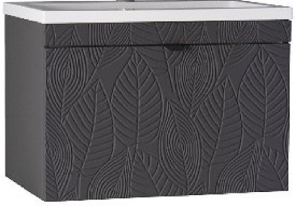 Тумба TOPPUS "GOFFRE ICE 60" подвесная с умывальником, графит, с одним ящиком 9711.0439711.043- купить в АПлайн