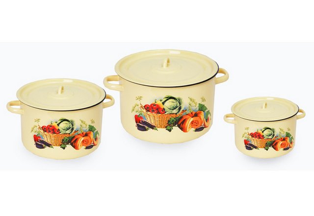 Набор кастрюль эмал. СтальЭмаль Урожай 3шт 1с33