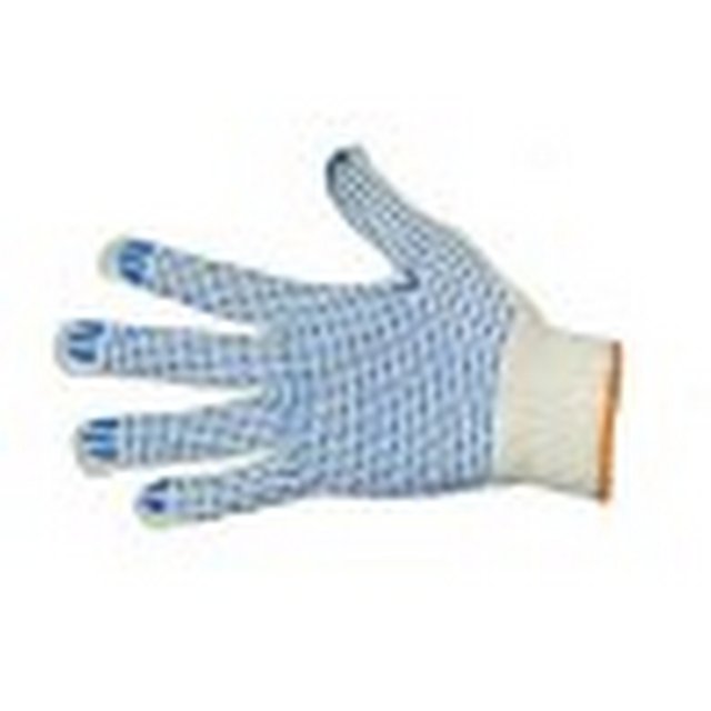 Перчатки х/б с ПВХ белые люкс 6нитка