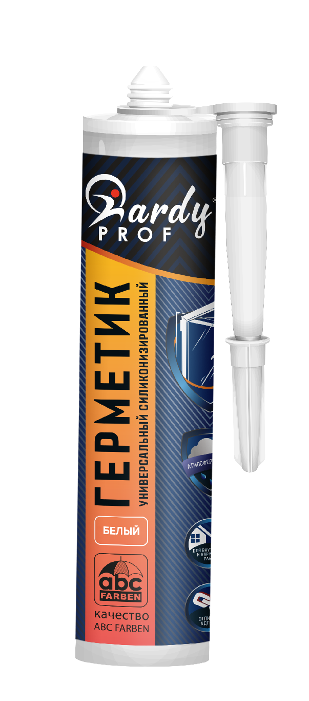Герметик силиконизированный универсальный HARDY PROF белый 280мл
