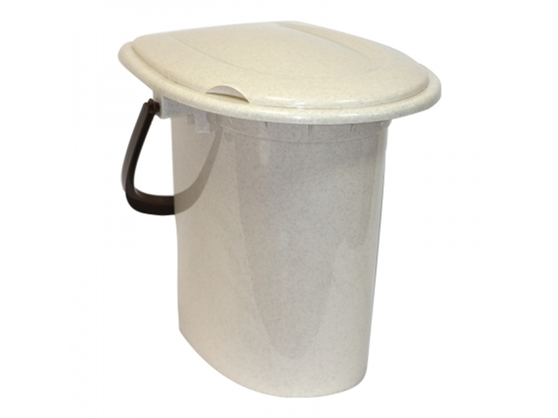 Ведро-туалет пласт. 16л черно-белый ротанг М 2459