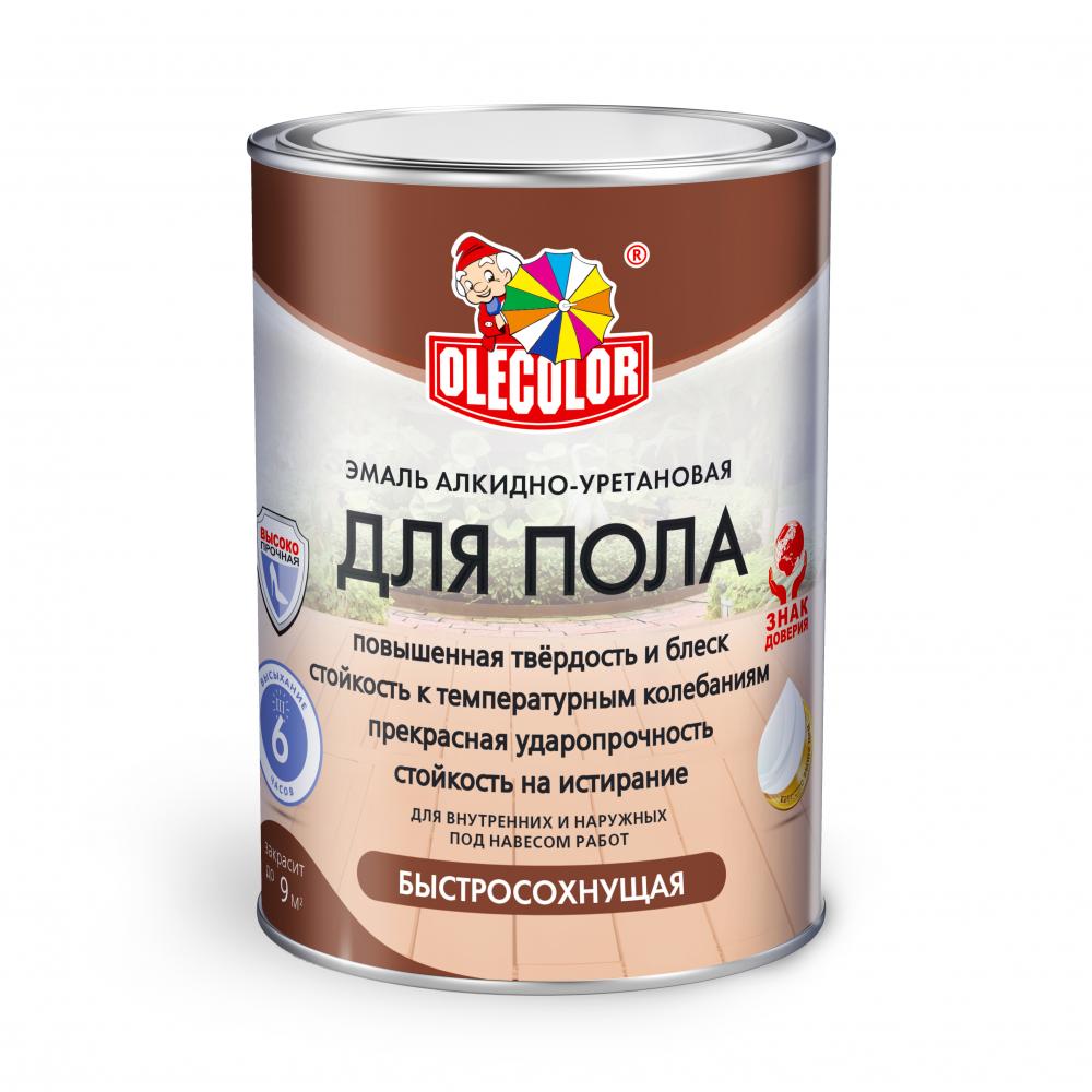Эмаль для пола OLECOLOR быстросохнущая желто-коричневая 0,8кг4300007478- купить в АПлайн