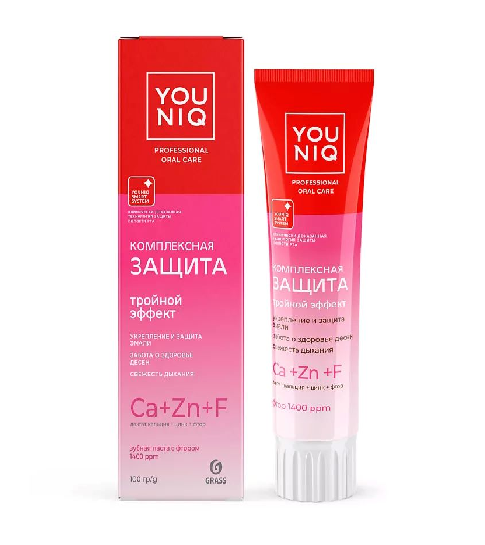 Паста зубная GRASS YOUNIQ комплексная защита 100г 145089 СА000181150