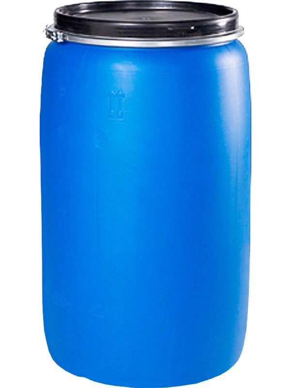 Бочка п/э 227л с крышкой на железном обруче БП227О т.ру