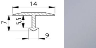 Профиль алюминиевый Т-образный 1,8м 14х8мм УТ34.1, Алюминий