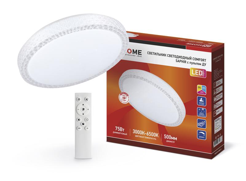 СВЕТИЛЬНИК СВ/Д COMFORT SAPHIR 75Вт 3000-6500К 500х100 ПУЛЬТ "IN HOME" /123