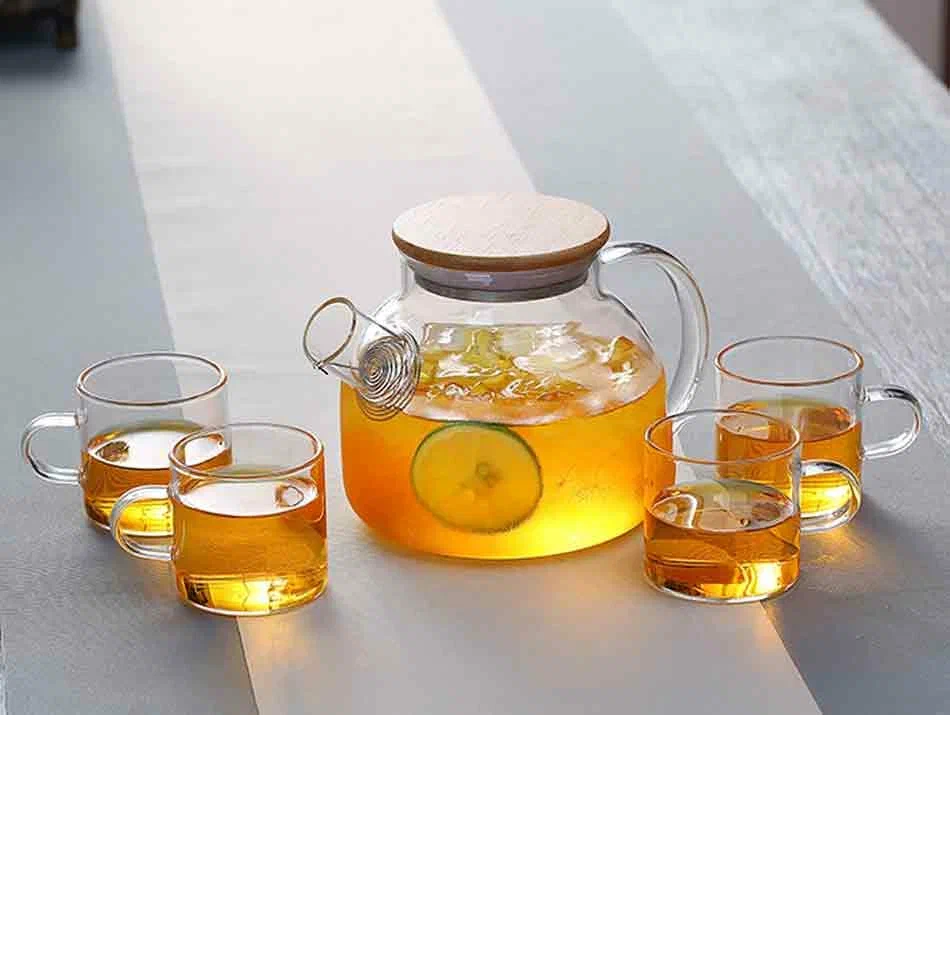 Набор чайный стекл. Teco чайник 1л, 4 чашки 120мл TC-TS04
