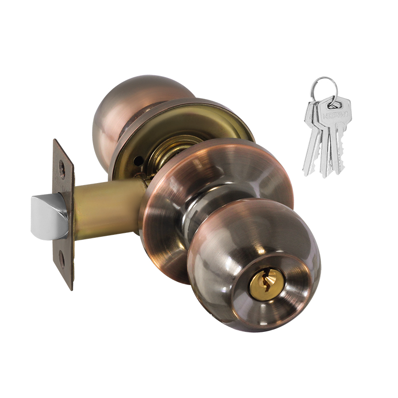 Ручка-защелка НОРА-М ЗШ-01 (ключ/фиксатор) старая медь 