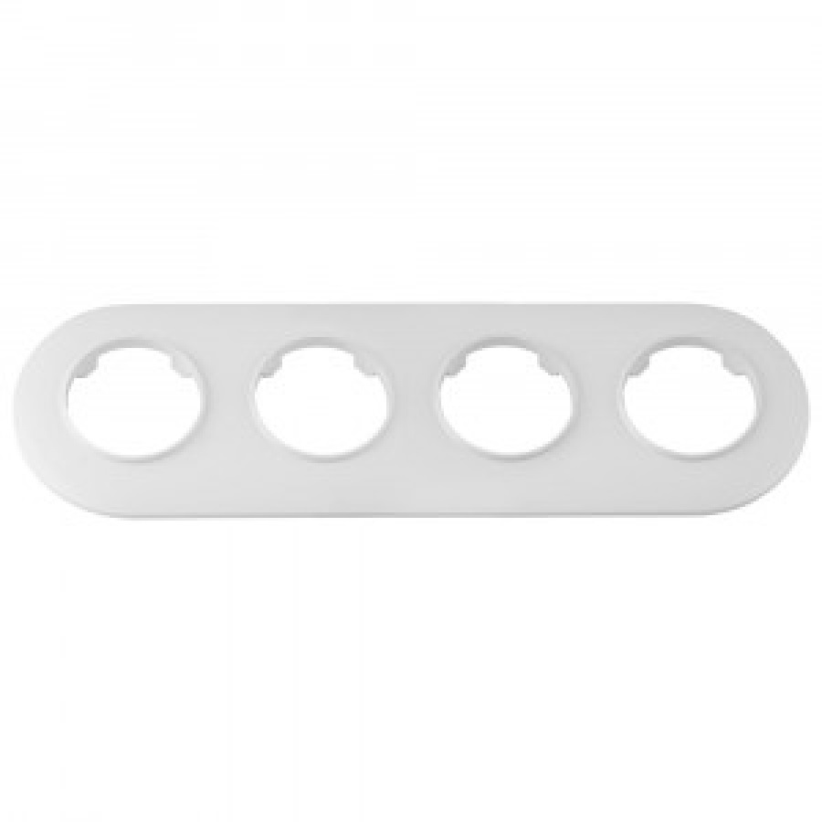 Рамка "Ретро Прованс" 4 ОП белая круглая Bylectrica Юлиг.735212.503 (176)- купить в АПлайн