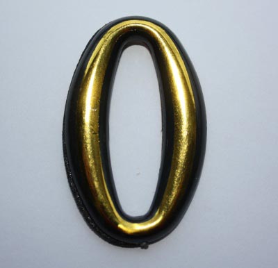 Цифра дверного номера "0" золото самоклеющ h=5 см л-н