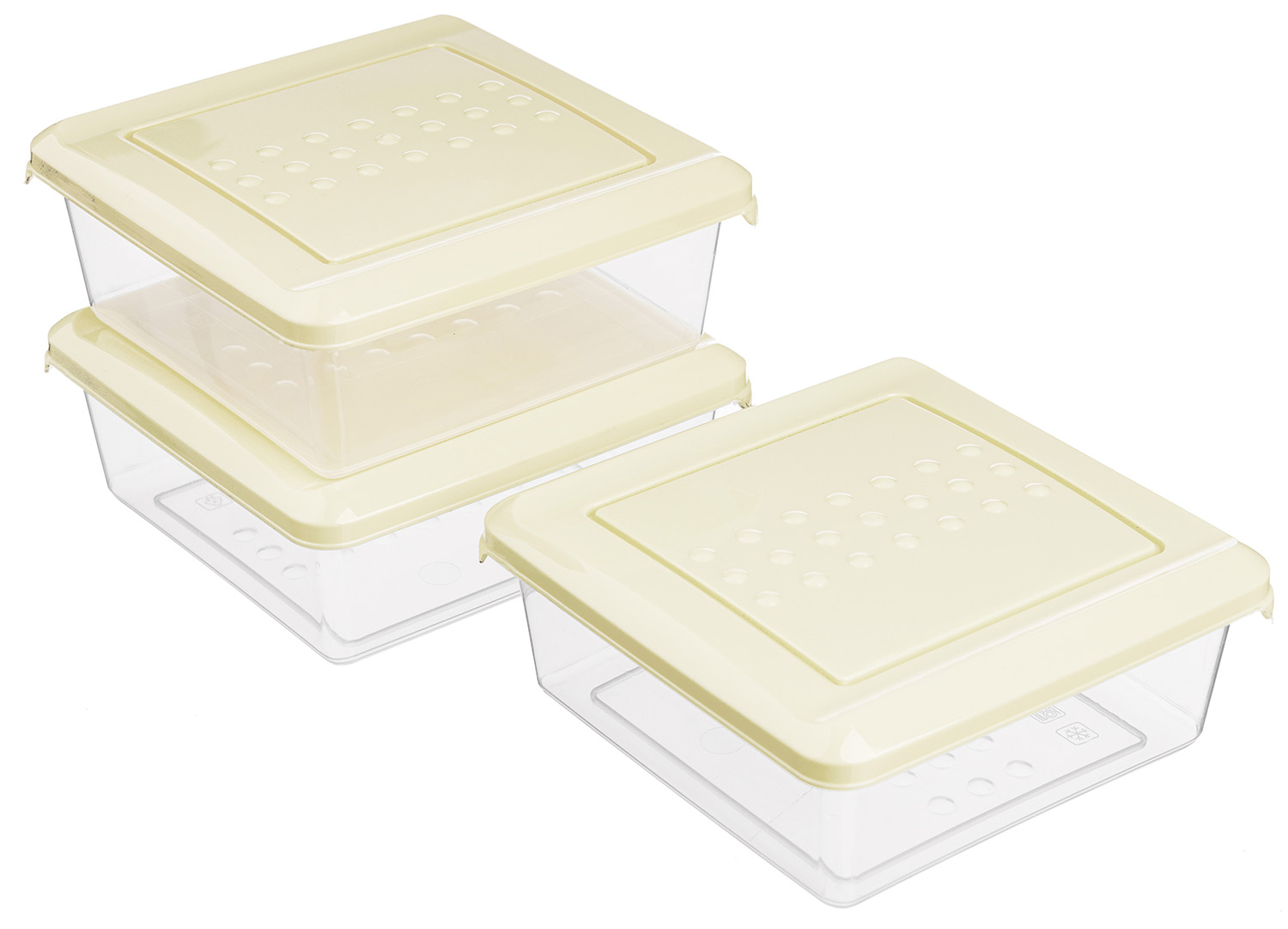 Комплект контейнеров пласт. Asti 0,5л 3шт светло-бежевый 221101025/01