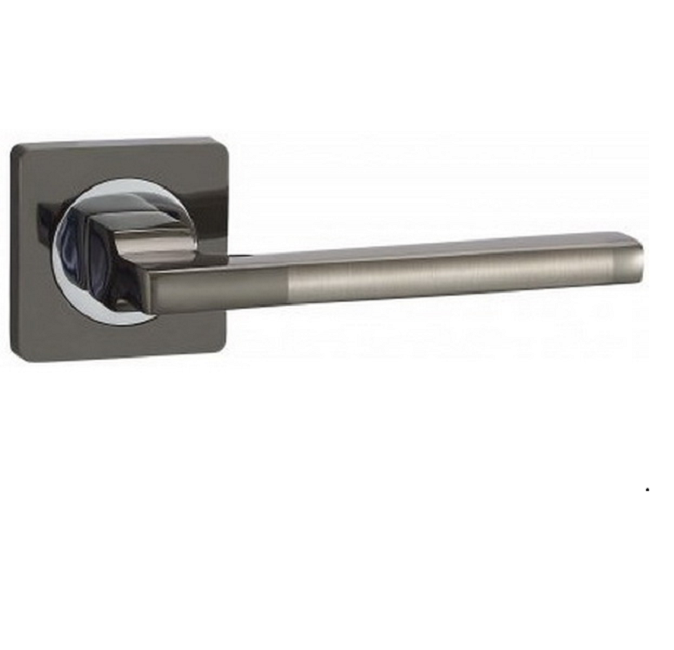 Ручка дверная на розетке LOCKLY ТЕФФ (квадрат) черный никель / хром13-522- купить в АПлайн