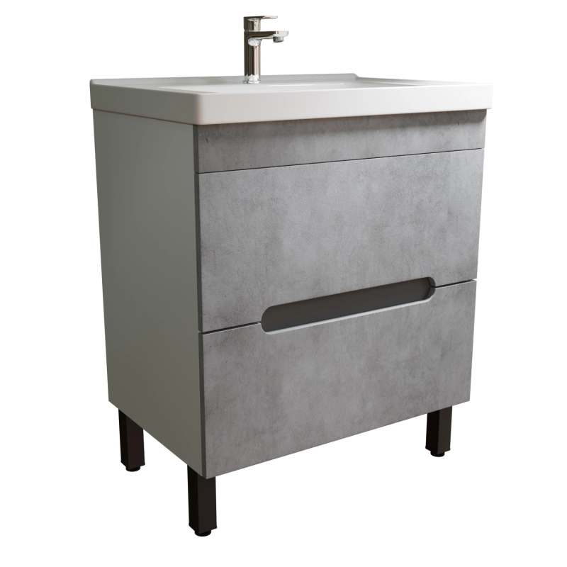 Тумба д/ванной "Честер -70" Бетон под раковину  Грэйс- 70 (DREJA) (ПВХ)