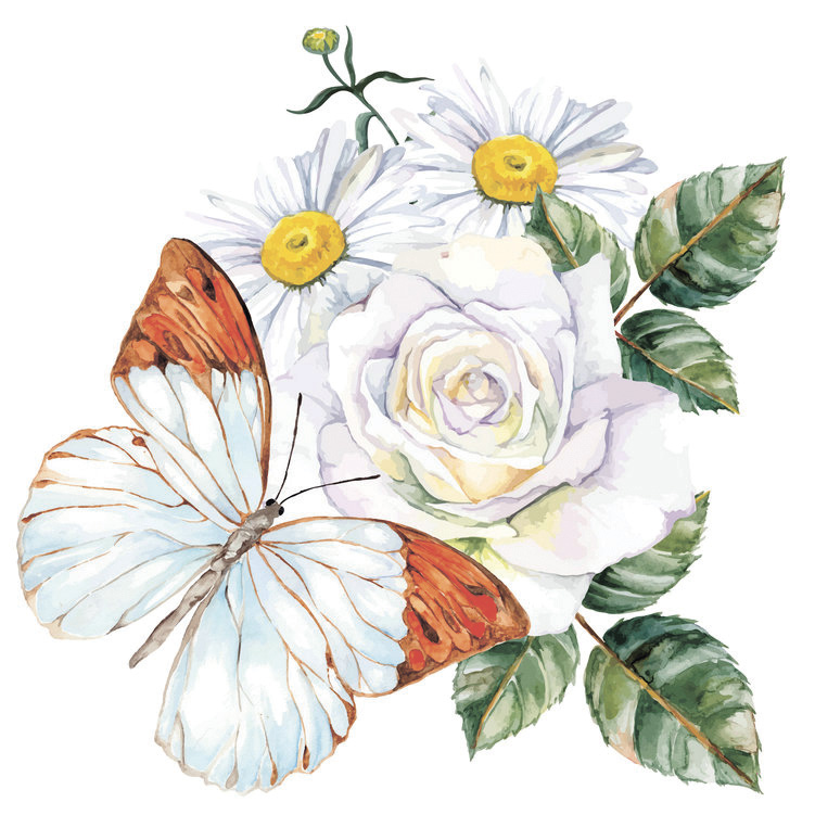 Штора для ванной комнаты "Бабочка" тканевая 180х200см арт.MZ-138 