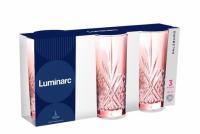 Набор стекл. стаканов высоких зальцбург розовый 380мл 3шт q2887