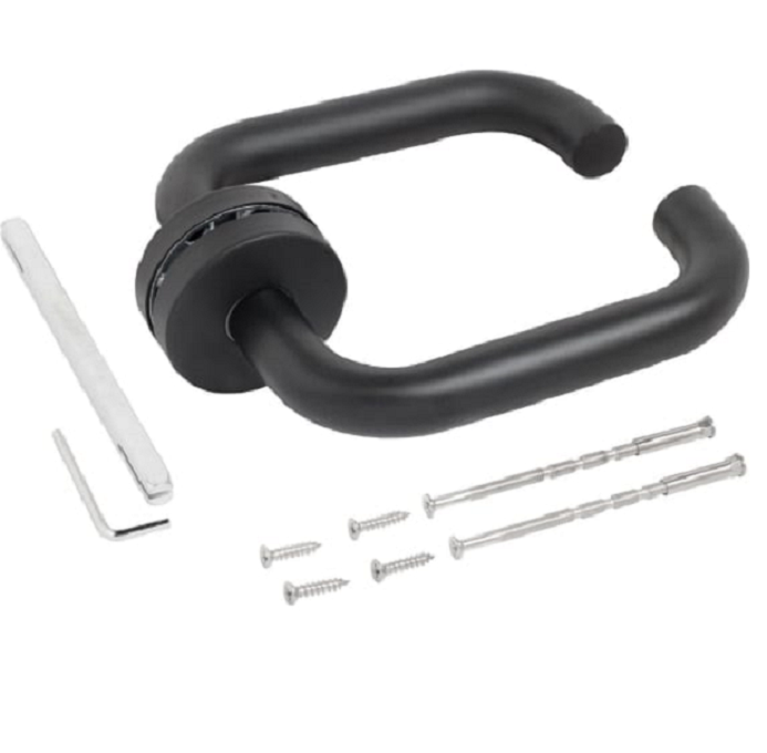 Ручка дверная на розетке СТАНДАРТ INOX 0203 SS (60-90) (овал) черный844989- купить в АПлайн