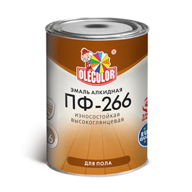 Эмаль для пола ПФ-266 OLECOLOR желто-коричневая 1,9кг - 4300000259 - купить в АПлайн