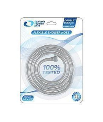 Шланг для душа Имп./Имп в блистере 2,0м 2 замка арт.2330.200FF  /163 