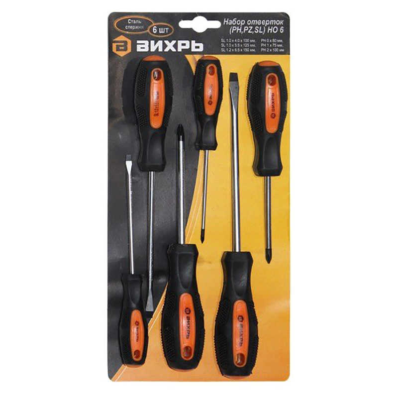 Набор отверток (PH,PZ,SL) HO 6 Вихрь 73/6/2/13 - 73/6/2/13 - купить в АПлайн
