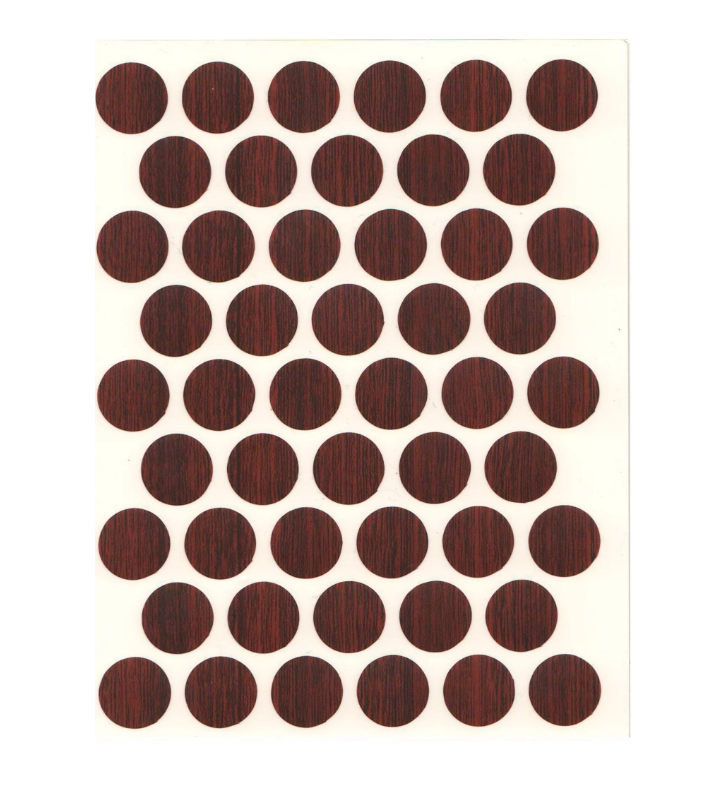 Заглушка - самоклейка 14мм махагон (50шт) BISKREP