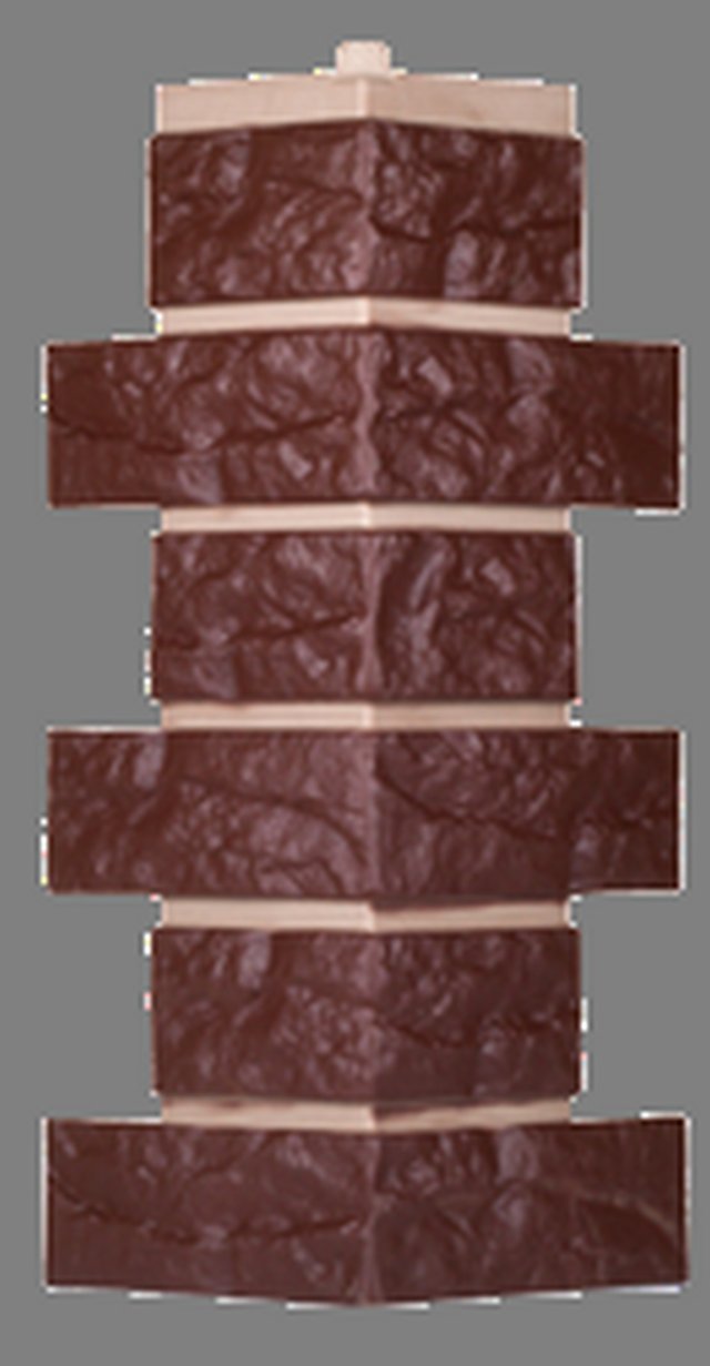 Угол наружный LB (коричневый 8016) 160х450мм для цокольного сайдинга