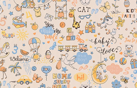 Обои виниловые на флизелиновой основе Белвинил Игрушки 1,06х10м СБ8 / 0259-61