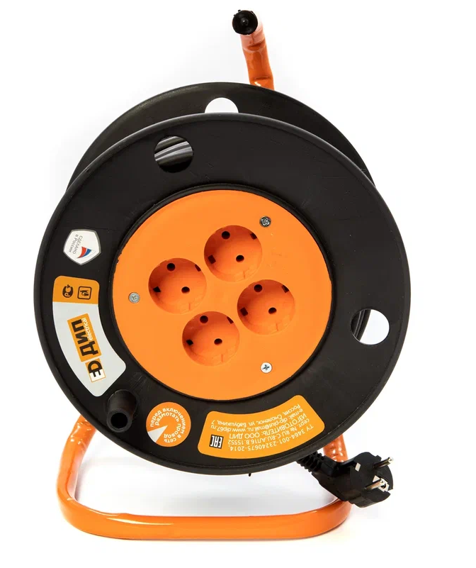 Удлинитель на катушке РБК-4 4гн 2х0,75 10А 60м (до 1200Вт) /062,761/ Дип