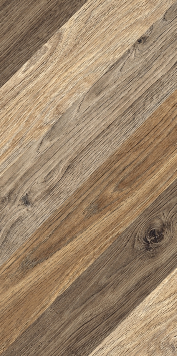 Керамогранит Ноттингем 4Д тип 1 коричневый (шеврон) 30х60см