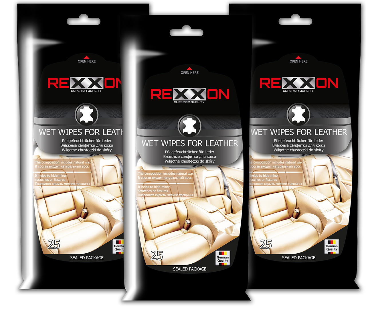 Салфетки REXXON для кожи 25шт2-1-1-3-1- купить в АПлайн